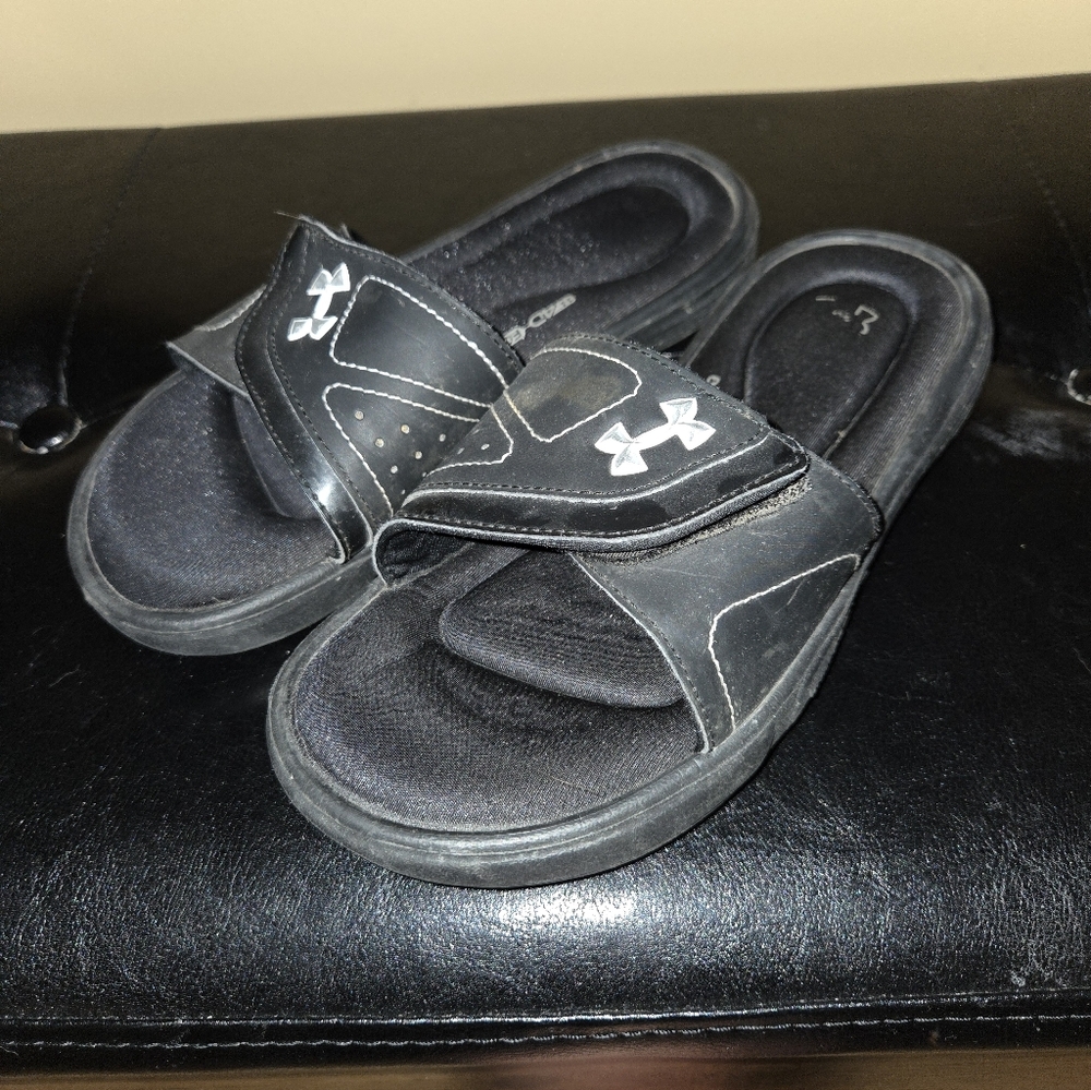 Under Armour Black Slide Sandals with Logo